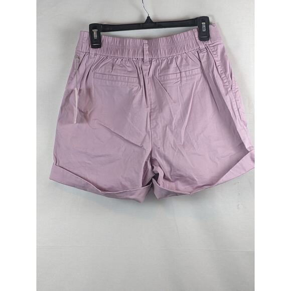 Cuffed Pleat Front Purple Shorts A New Day S Stretchy Comfort Waist Casual Fit - Picture 8 of 8